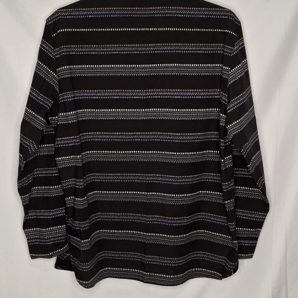 The North Face Men Shirt Sz XL Button Up Black Long Sleeve Stripe Gorpcore Aztec